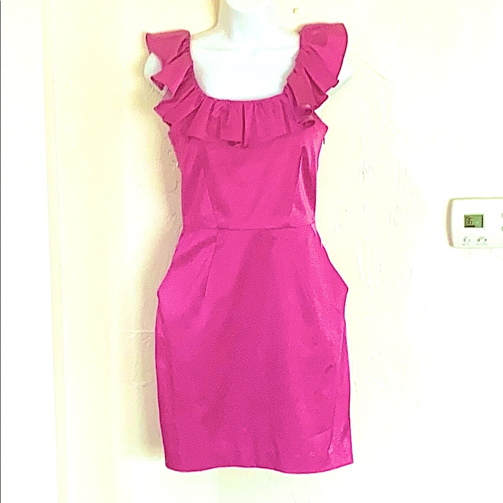 Laila Azhar Pink Satin Ruffled Dress